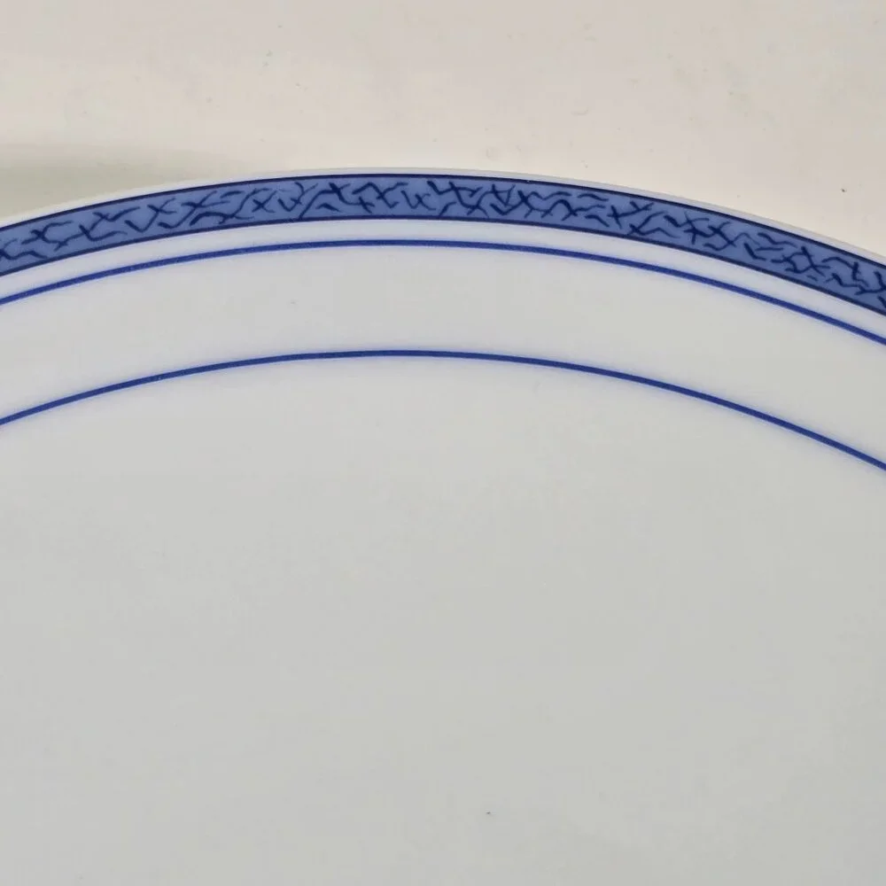 BERNARDAUD Cafe Paris Blue Pasta Bowl Limoges Porcelain France 9” Salad